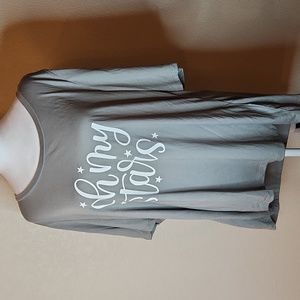 LULAROE Boyfriend Tee NWT Oh My Stars Gray Large Women's Oversized Comfy T Shirt